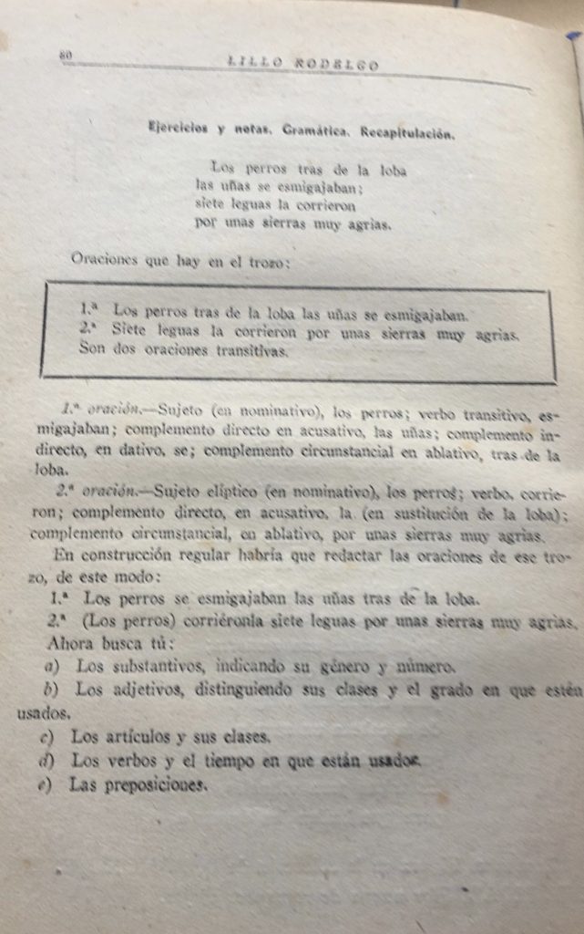 Ejercicios del libro (Triptolemo, 1936)